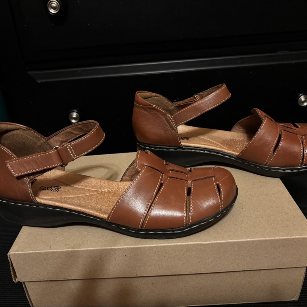 Clarks Chestnut Leather Shoes